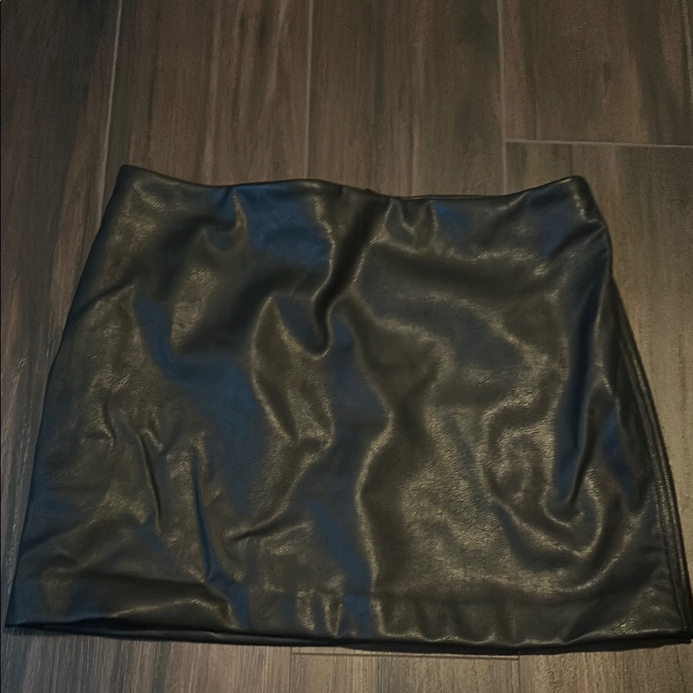 H&M faux Black Leather Skirt